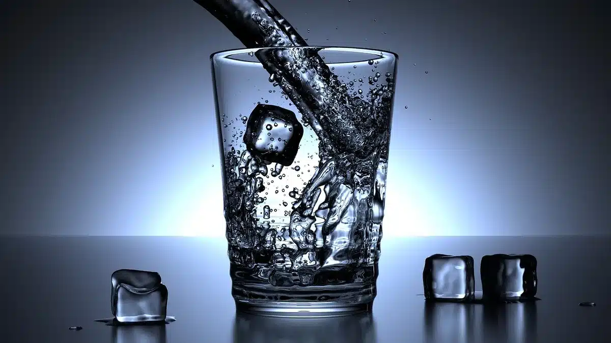 Verre d'eau pour l'hydratation quotidienne et réduction de l'acide urique