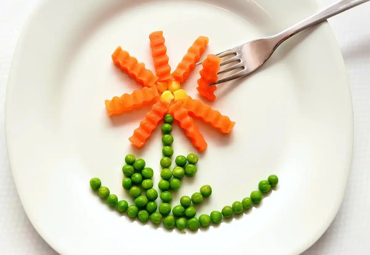 Assiette équilibrée avec glucides complexes et aliments variés